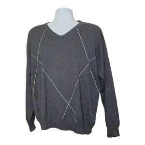 Ping Collection Sweater Men's Large‎ Gray V-Neck Golf Pullover